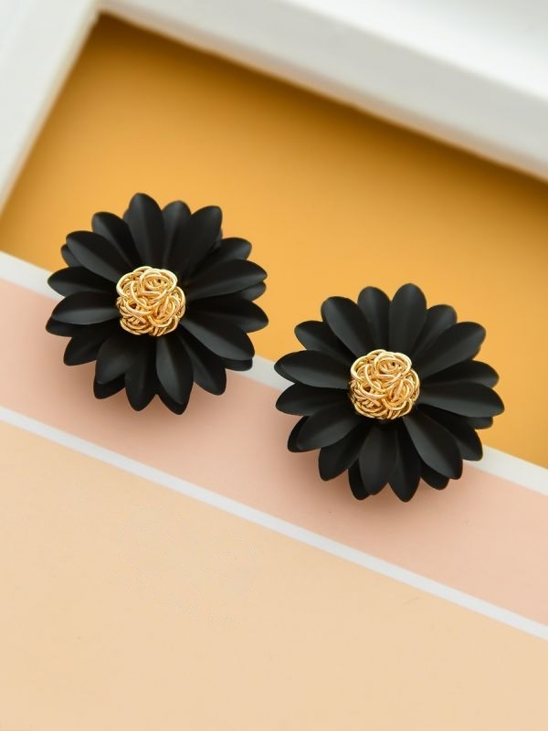 Buy Black Rose Earrings Stud or Clip on Black Rose Jewelry Online in India   Etsy